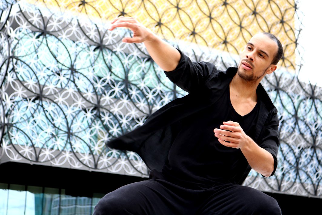 A performer from the International Dance Festival Birmingham in Centenary Square